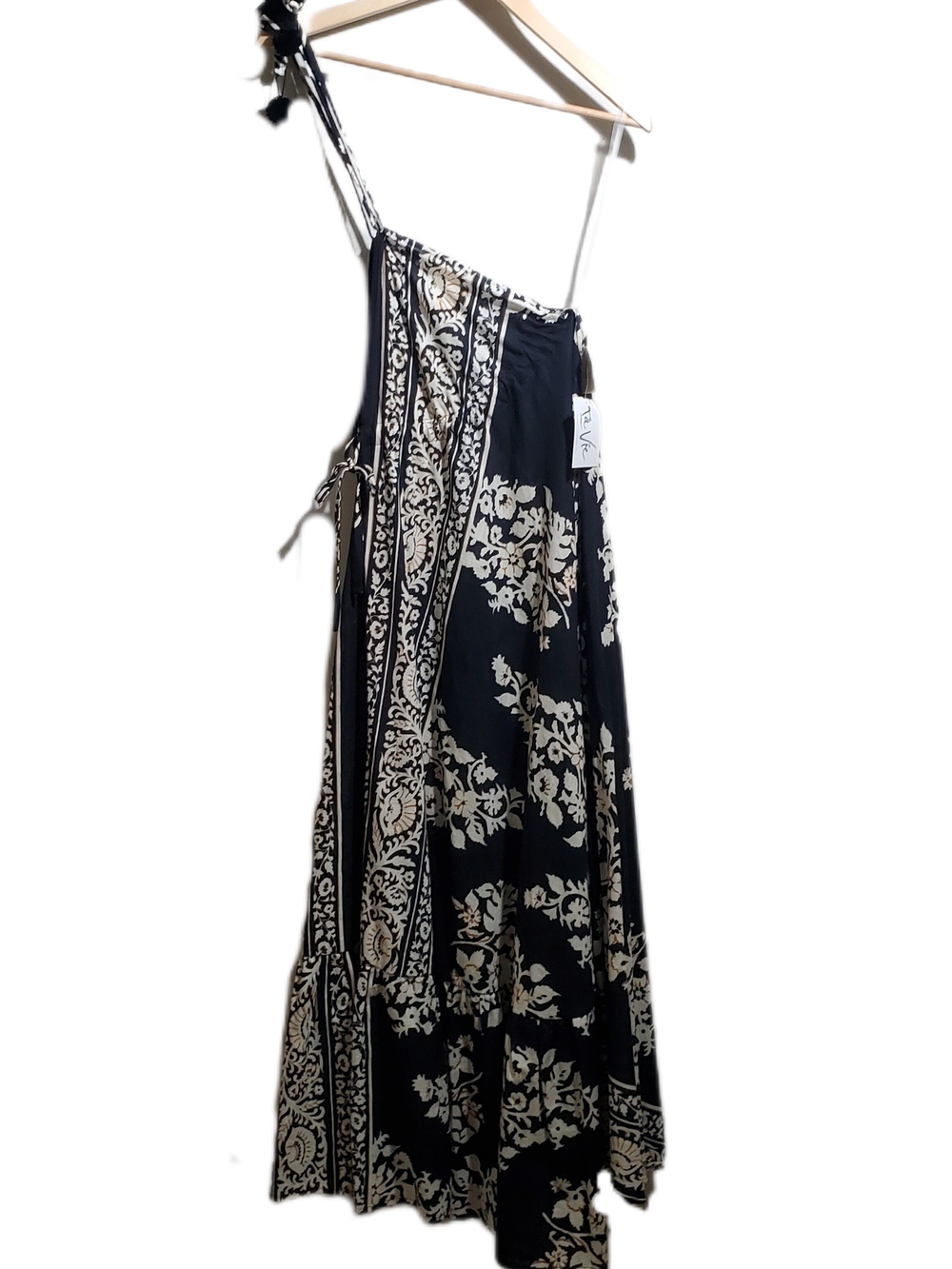 DX COLLECTION One-Shoulder Halter Style Top Floral Print Maxi Sundress Sz M NWT